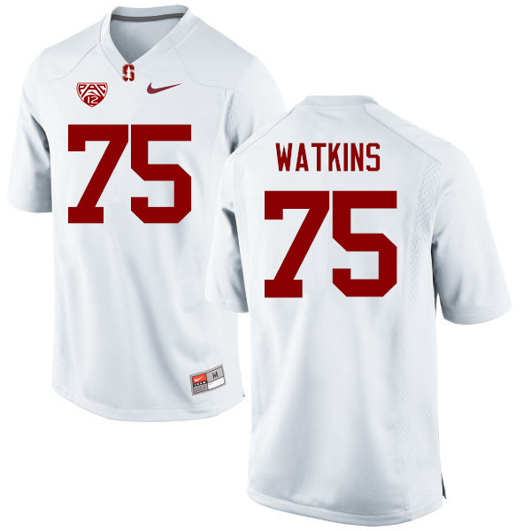 Men Stanford Cardinal #75 Jordan Watkins College Football Jerseys Sale-White - Click Image to Close